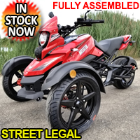 200cc Tryker Trike Scooter Gas Moped Fully Automatic with Reverse - JassCol 200 Trike