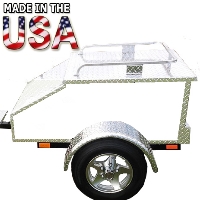 Motorcycle/Car Pull Behind Trailer 48" X 28" X 19" Aluminum White Plate Enclosed Motorcycle / Car Trailer