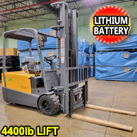 3 Wheels Lithium-ion Battery Forklift 4400lbs Cap. 220" Lifting