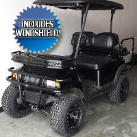 Street Legal 48V Black Club Car Precedent Electric Golf Cart W/ Monster Suspension and Stereo System