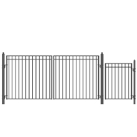 MADRID Style Steel Swing Dual Driveway 14' x 4' with Pedestrian Gate