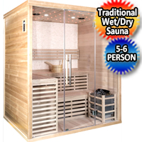 New Traditional 3 Bench Swedish Steam SPA Sauna 6 Person 8KW Heater 220V Indoor Wet Dry Steam Sauna