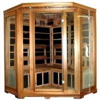 Four Person Cedar Carbon Fiber FAR Infrared FIR Sauna With AM/FM Radio, CD Player, and Stereo Speakers
