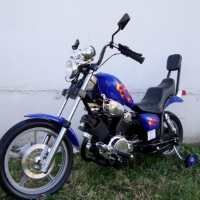 Kids Electric Battery Power Ride On Blue Motorcycle Harley 15" Wheels