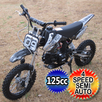 125cc Dirt Bike 4 Speed Semi Auto Air Cooled Pit Bike - RPS09