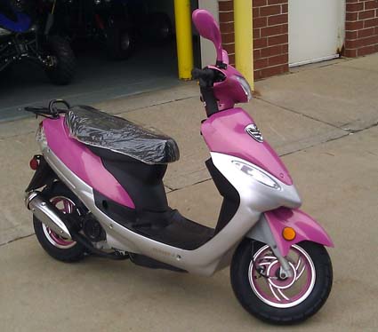 50cc Sporty Pink Panther Scooter Moped - (Extreme Blowout!)