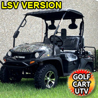 Hunting Camo Gas Golf Cart LSV UTV Hybrid Linhai Bahama Big Horn 200 GVX Side by Side UTV Low Speed Vehicle With Custom Rims/Tires - Camo