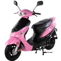 50cc Sporty Pink Panther Scooter Moped - (Extreme Blowout!)