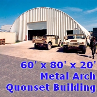 60' x 80' x 20' Metal Arch Quonset Storage Dome Building