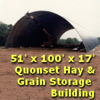51' x 100' x 17' Steel Quonset Hay & Grain Storage Building