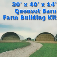 30' x 40' x 14' Steel Quonset Barn Farm Storage Building Kit