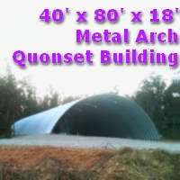 40' x 80' x 18' Prefab Metal Arch Quonset Storage Building