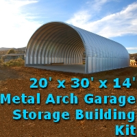 20' x 30' x 14' Prefab Metal Arch Cover Garage Storage Building