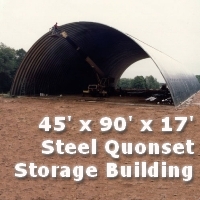 45' x 90' x 17' Steel Quonset Hay & Grain Storage Building