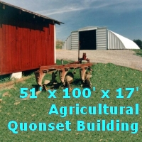 51' x 100' x 17' Metal Arch Quonset Storage Agricultural Building