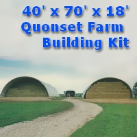 40' x 70' x 18' Steel Quonset Farm Storage Building Kit