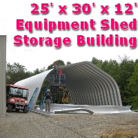 25' x 30' x 12' Steel Frame Gambrel Arch Equipment Storage Building