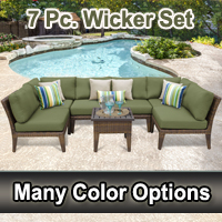 Modern 7 Piece Outdoor Wicker Patio Furniture Set