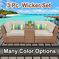 Toscano 3 Piece Outdoor Wicker Patio Furniture Set