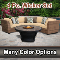 Toscano 4 Piece Outdoor Wicker Patio Furniture Set
