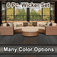 Toscano 6 Piece Outdoor Wicker Patio Furniture Set
