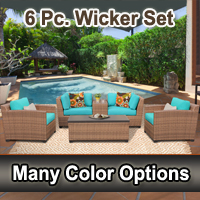 Toscano 6 Piece Outdoor Wicker Patio Furniture Set