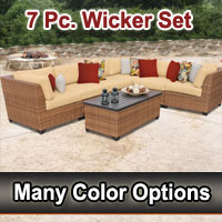 Toscano 7 Piece Outdoor Wicker Patio Furniture Set