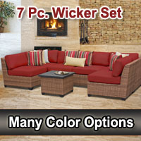 Toscano 7 Piece Outdoor Wicker Patio Furniture Set