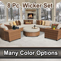 Toscano 8 Piece Outdoor Wicker Patio Furniture Set