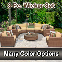 Toscano 8 Piece Outdoor Wicker Patio Furniture Set